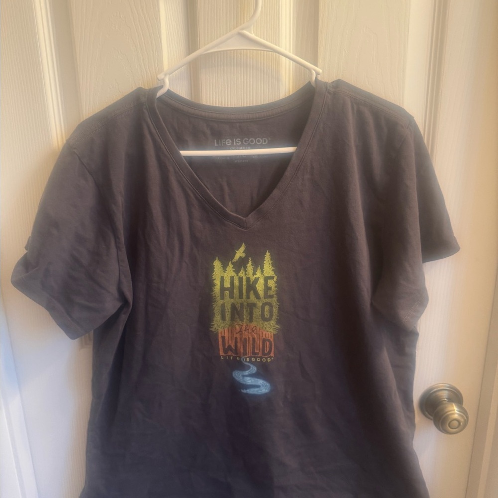 Life is Good Gray Graphic T-Shirt